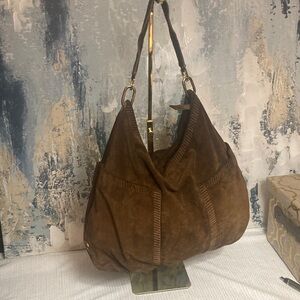 Genuine Tory Burch Brown Suede Hobo Bag RARE